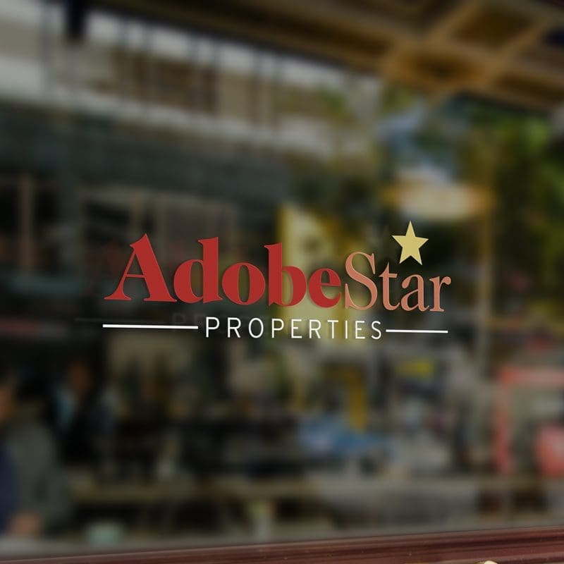 AdobeStar-window-signage AdobeStar Logo Design